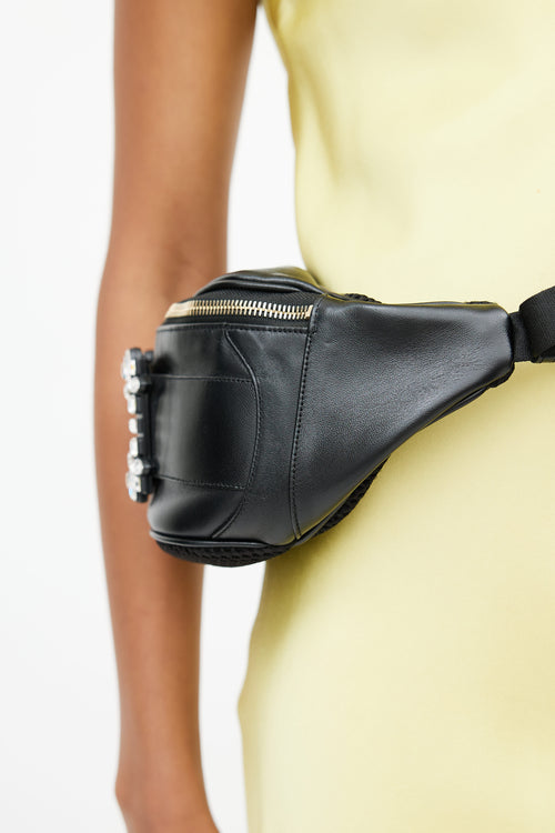 Roger Vivier Black Leather Jewel Fanny Pack