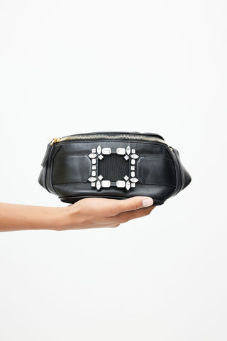 Roger Vivier Black Leather Jewel Fanny Pack