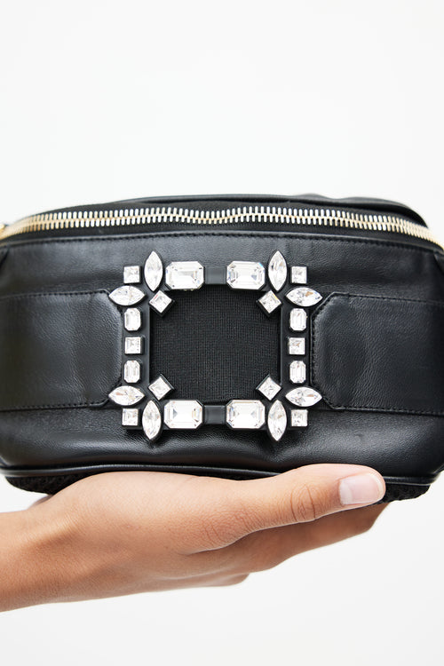 Roger Vivier Black Leather Jewel Fanny Pack