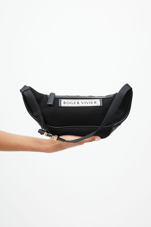 Roger Vivier Black Leather Jewel Fanny Pack