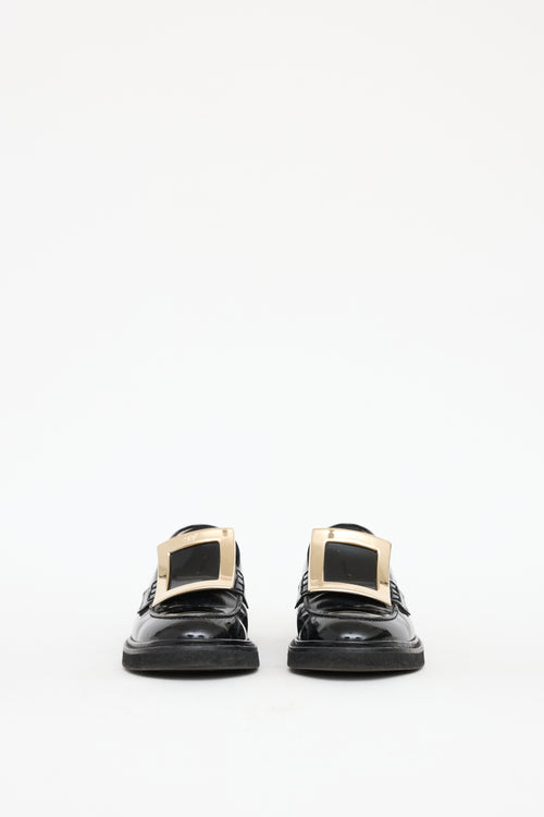 Roger Vivier Black Patent Leather Viv Ranger Loafer