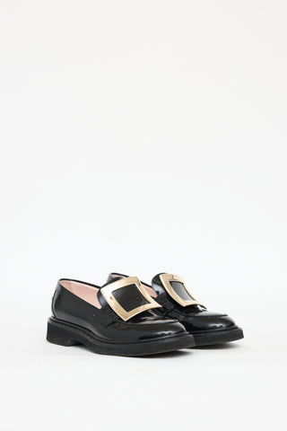 Roger Vivier Black Patent Leather Viv Ranger Loafer