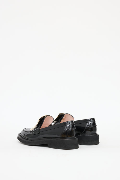 Roger Vivier Black Patent Leather Viv Ranger Loafer