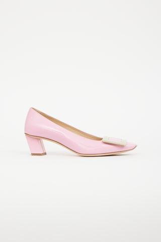 Roger Vivier Pink 
Gold Patent Belle Vivier Heel