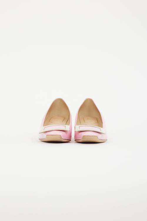 Roger Vivier Pink 
Gold Patent Belle Vivier Heel