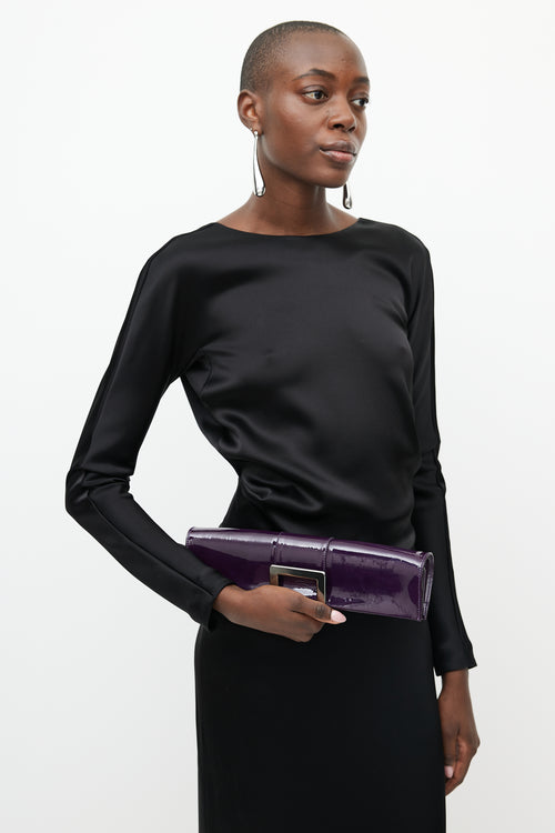 Roger Vivier Purple Patent Leather Clutch