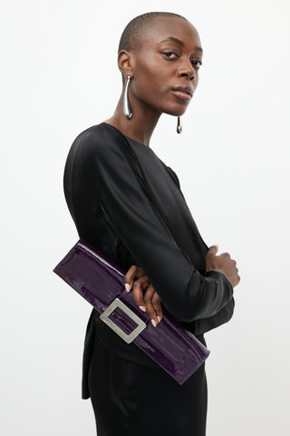 Roger Vivier Purple Patent Leather Clutch