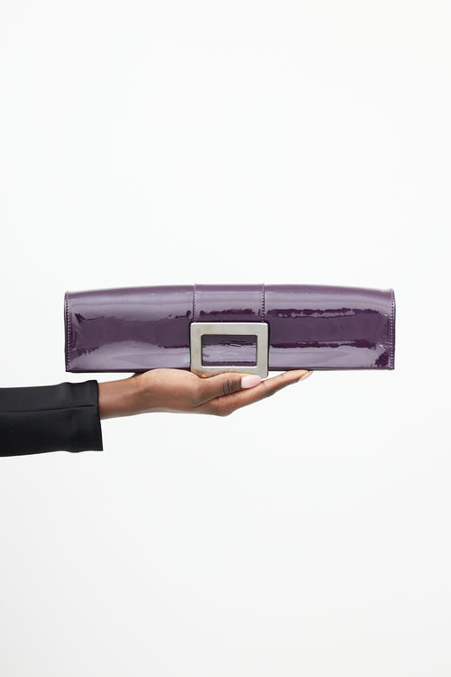 Roger Vivier Purple Patent Leather Clutch