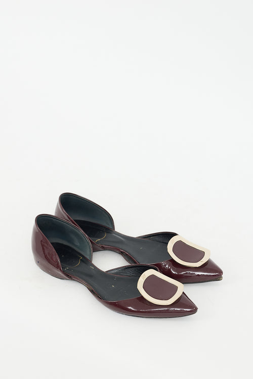 Roger Vivier Burgundy Patent Leather D
orsay Flat