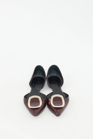 Roger Vivier Burgundy Patent Leather D
orsay Flat