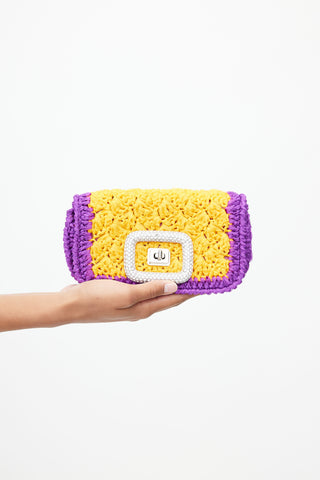 Roger Vivier Purple 
Yellow Viv Choc Jewel Shoulder bag