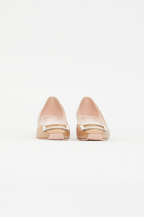 Beige Leather Gold Buckle Pump Roger Vivier