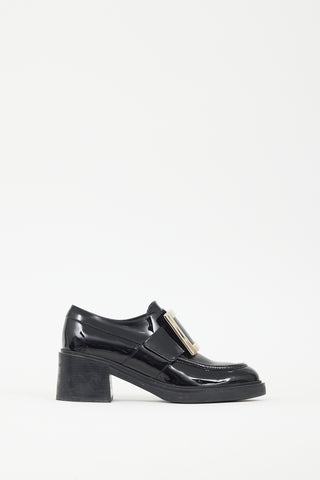 Roger Vivier Black 
Gold Patent Leather Viv Ranger Loafer