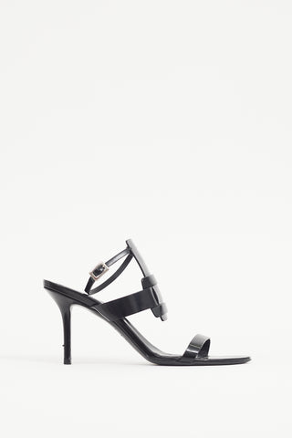 Roger Vivier Black Patent Leather Buckle Sandal