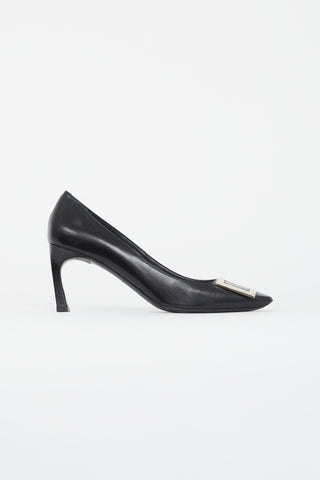 Roger Vivier Black Leather Belle Trompette Pump