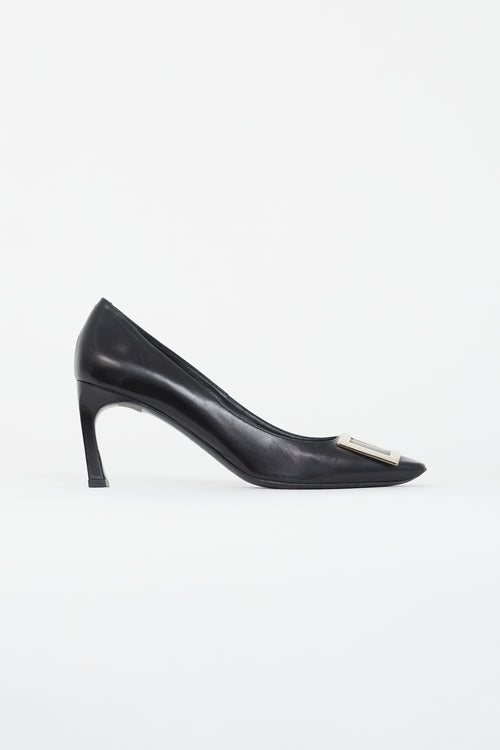 Roger Vivier Black Leather Belle Trompette Pump