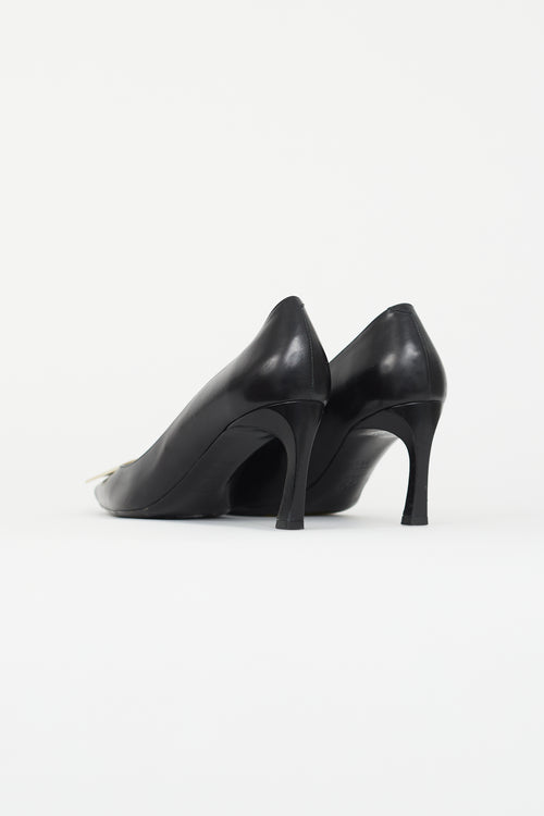 Roger Vivier Black Leather Belle Trompette Pump