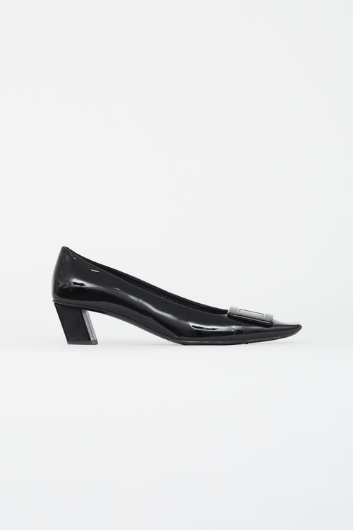 Roger Vivier Black Patent Belle Vivier Heel