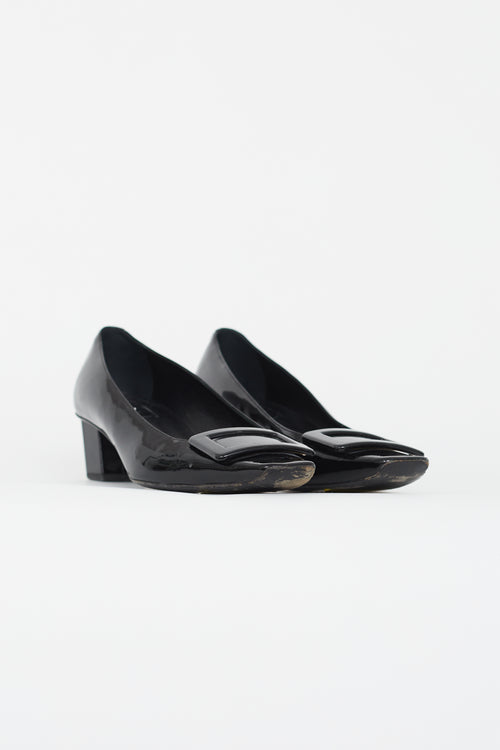 Roger Vivier Black Patent Belle Vivier Heel