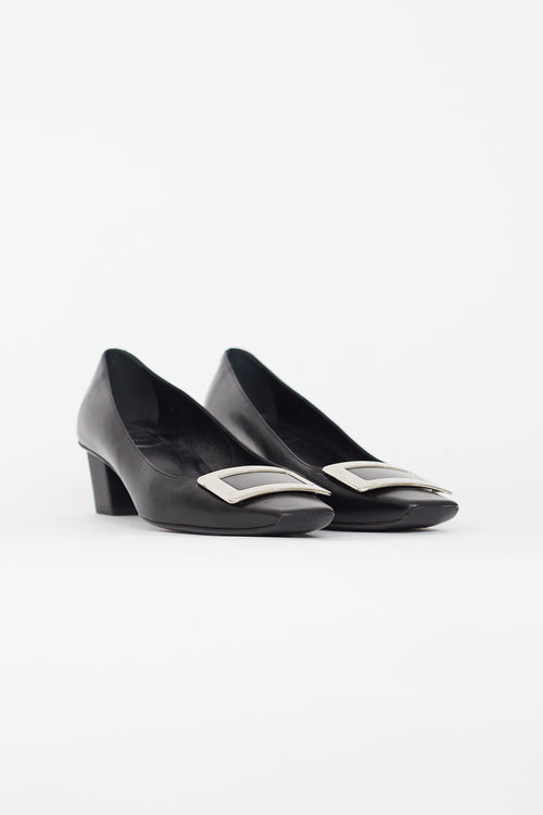 Roger Vivier Black 
Silver Belle Vivier Heel