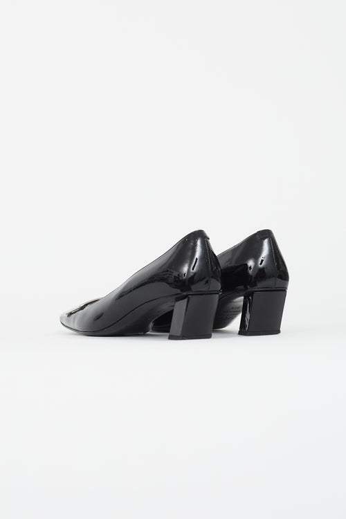 Roger Vivier Black 
Silver Patent Belle Vivier Heel