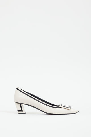 Roger Vivier Cream 
Black Belle Vivier Heel