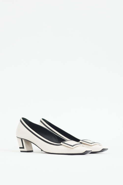 Roger Vivier Cream 
Black Belle Vivier Heel