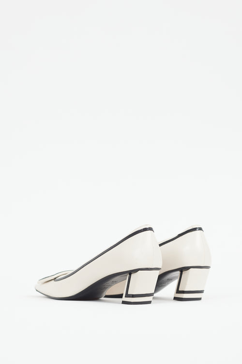 Roger Vivier Cream 
Black Belle Vivier Heel