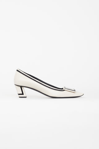 Roger Vivier Cream 
Black Belle Vivier Heel