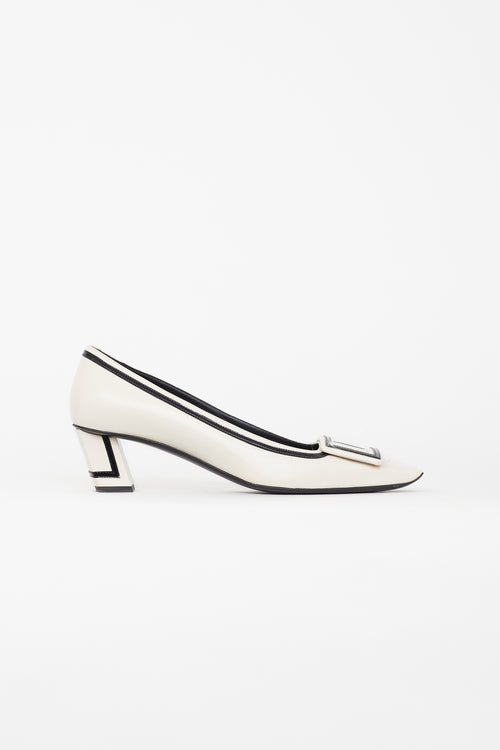 Roger Vivier Cream 
Black Belle Vivier Heel