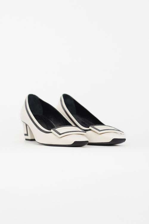 Roger Vivier Cream 
Black Belle Vivier Heel