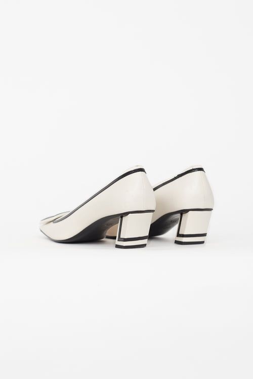 Roger Vivier Cream 
Black Belle Vivier Heel