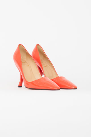 Roger Vivier Orange Patent Virgule Comma Pump