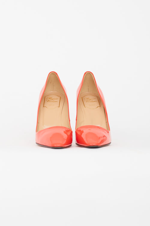 Roger Vivier Orange Patent Virgule Comma Pump