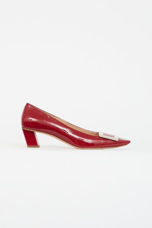 Roger Vivier Red 
Gold Patent Belle Vivier Heel