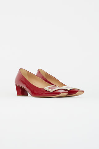 Roger Vivier Red 
Gold Patent Belle Vivier Heel