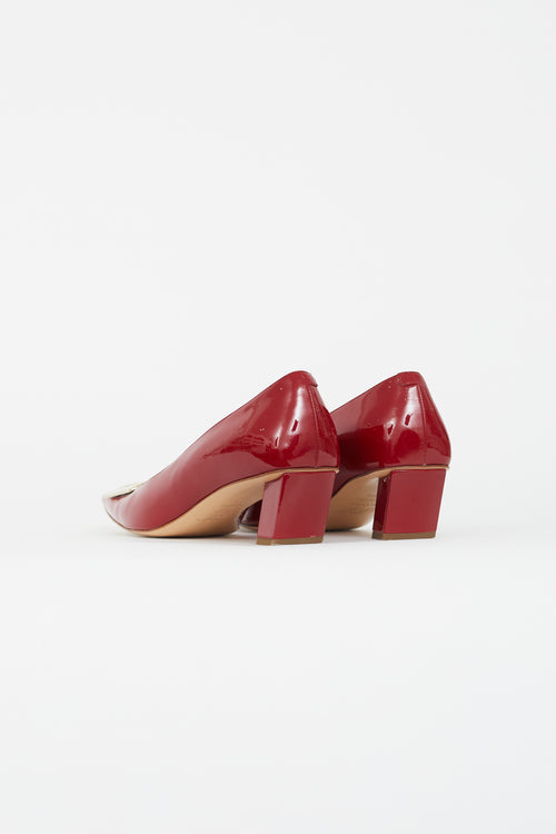 Roger Vivier Red 
Gold Patent Belle Vivier Heel