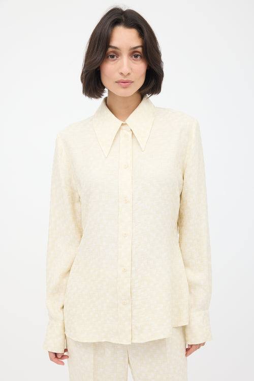 Róhe Cream Woven Shirt 
Trousers Co-ord Set