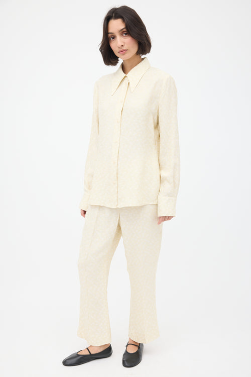 Róhe Cream Woven Shirt 
Trousers Co-ord Set