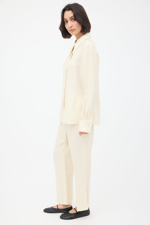 Róhe Cream Woven Shirt 
Trousers Co-ord Set