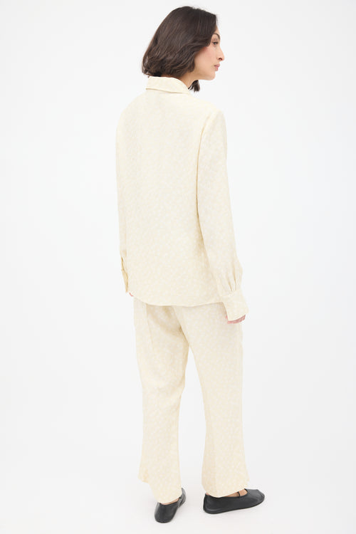 Róhe Cream Woven Shirt 
Trousers Co-ord Set