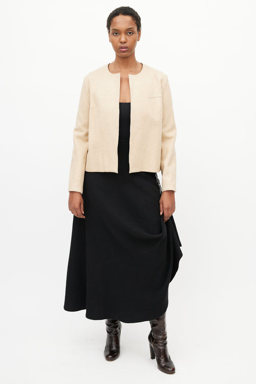 Roksanda Beige Wool Peplum Open Jacket