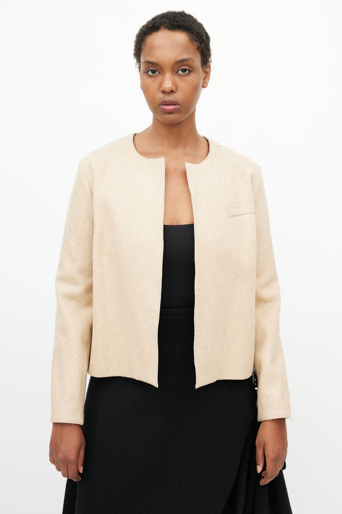 Roksanda Beige Wool Peplum Open Jacket