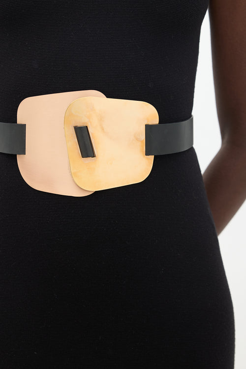 Roksanda Black Leather 
Bronze Statement Belt