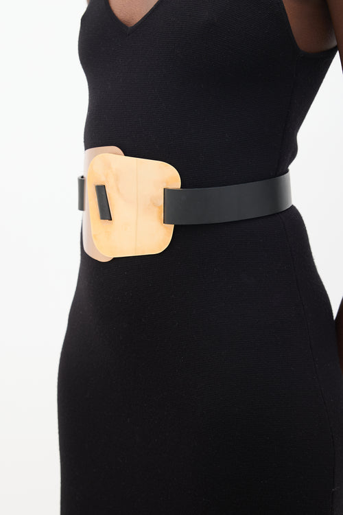 Roksanda Black Leather 
Bronze Statement Belt