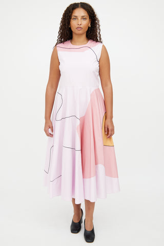 Roksanda Pink Multicolour Piping Dress