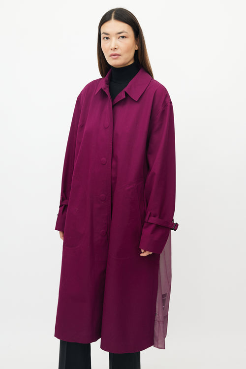 Roksanda X Lululemon Purple Mesh Trench Coat