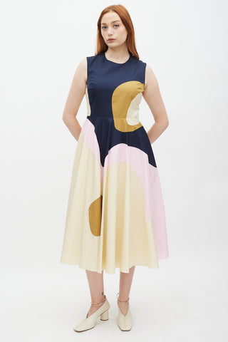 Roksanda Yellow 
Multicolour Curvy Panelled Dress