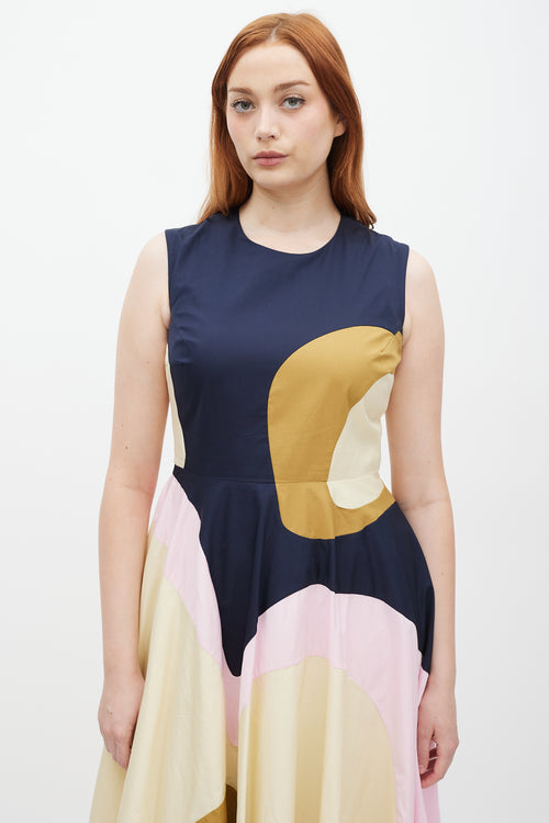 Roksanda Yellow 
Multicolour Curvy Panelled Dress