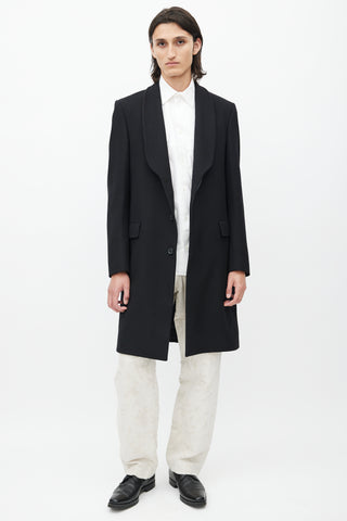 Roland Mouret Black Wool Shawl Coat